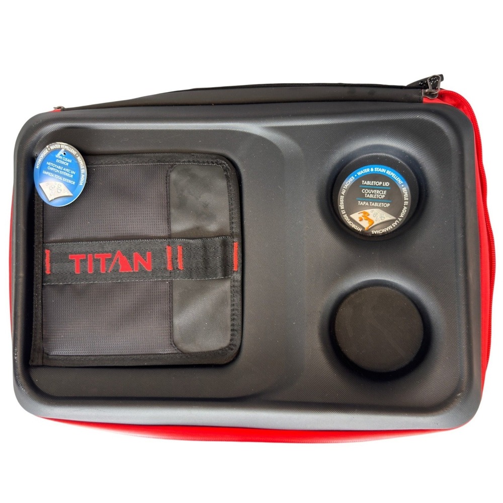 Titan Deep Freeze Cooler Bag Black Red Tabletop Lid 24 Can Soft Sided Cooler